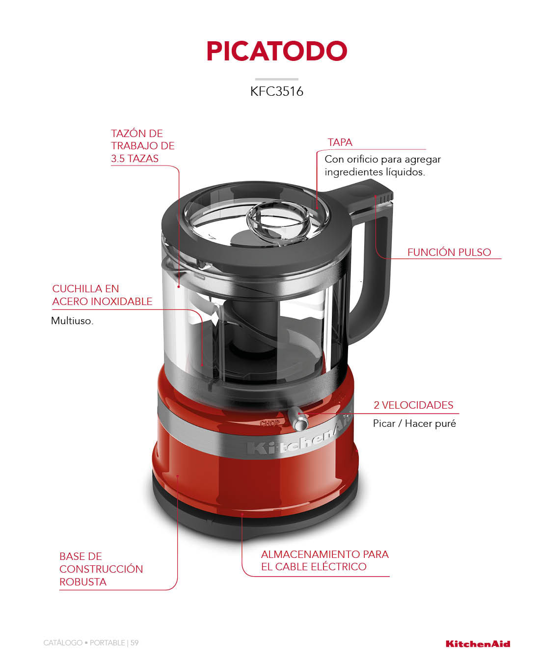 Procesador de Alimentos KITCHENAID KFP0921CU Plateado